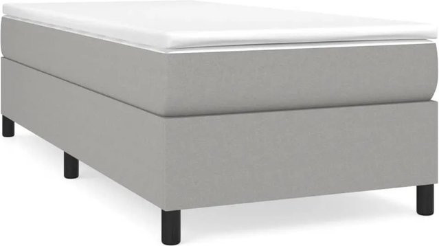 vidaXL Boxspringbett in Hellgrau mit Stoffbezug, B/T/H: 90 x 200 x 35 cm - Bild 1