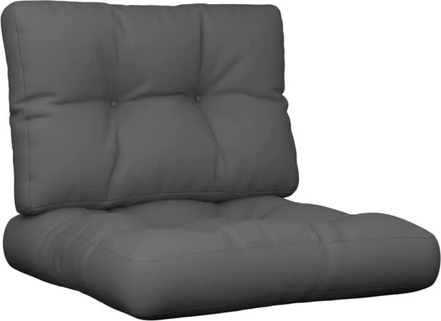 vidaXL Palettenkissen 2-teiliges Set aus Polyester in Anthrazit, UV-beständig und wasserabweisend, 60 x 60 x 12 cm - Bild 1