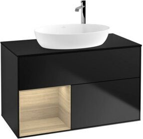 V&B Waschtischunterschrank Finion 100 Wandbeleuchtung in Blau Lackiert B/T/H: 100 x 50,1 x 50,1 cm - Bild 1