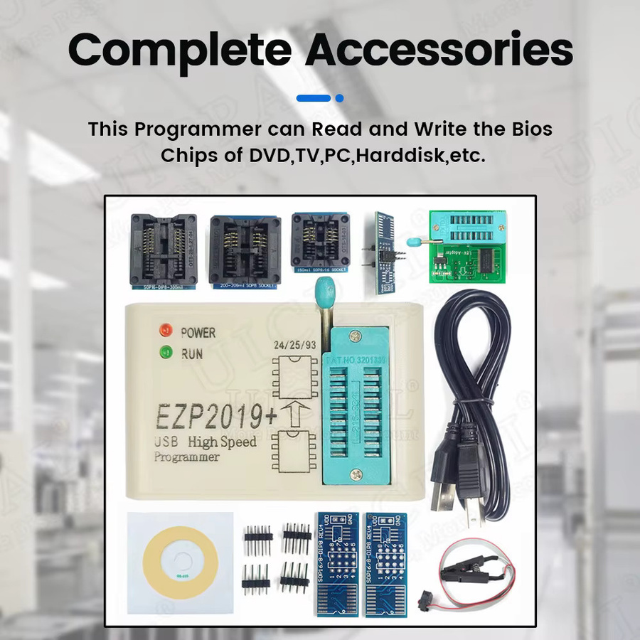 EZP2019 USB-Programmierer High Speed SPI USB 2.0 für 24 25 93 EEPROM und 25 Flash BIOS Chips inklusive SOP-Buchse und Clip Brenner Kit - Bild 4