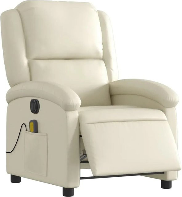 vidaXL Massagesessel Elektrisch Creme in Kunstleder mit Armlehnen - Bild 1