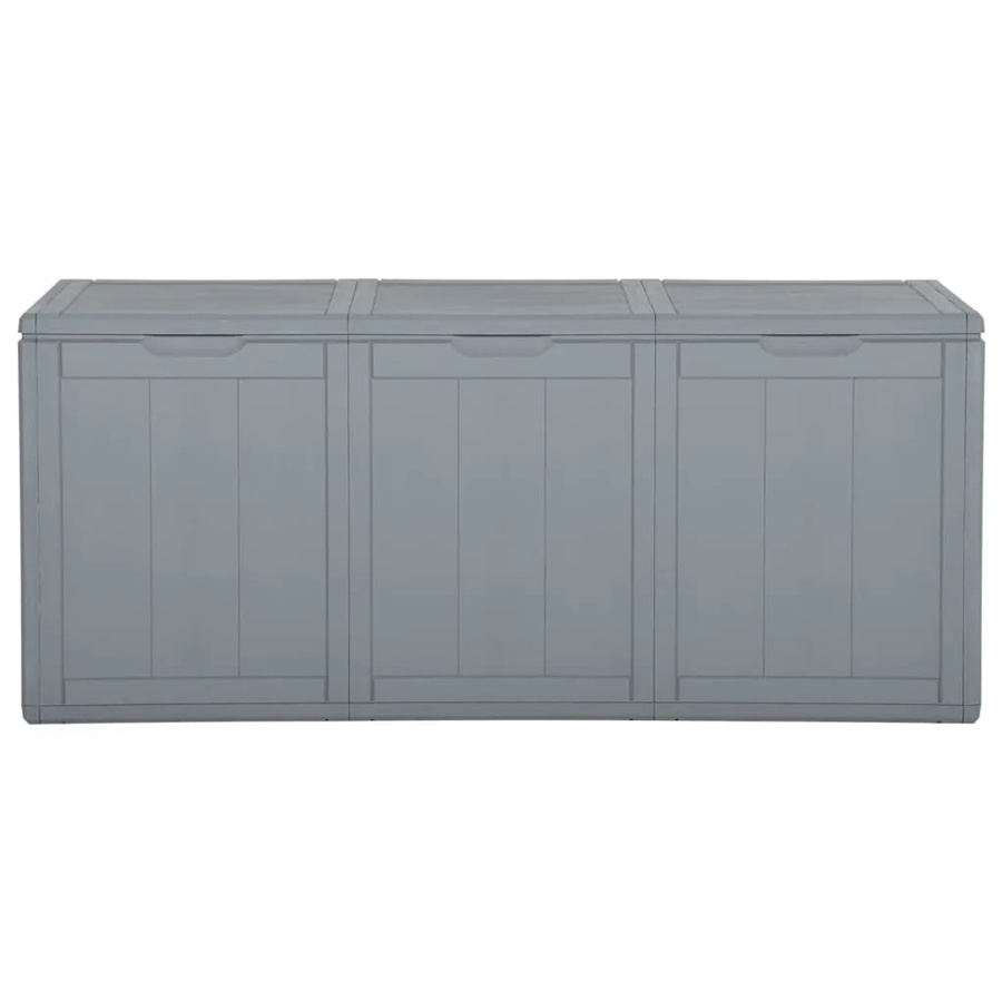 vidaXL Garten-Aufbewahrungsbox aus Kunststoff in Grau mit 270 l Volumen im Rattan-Design - Bild 2