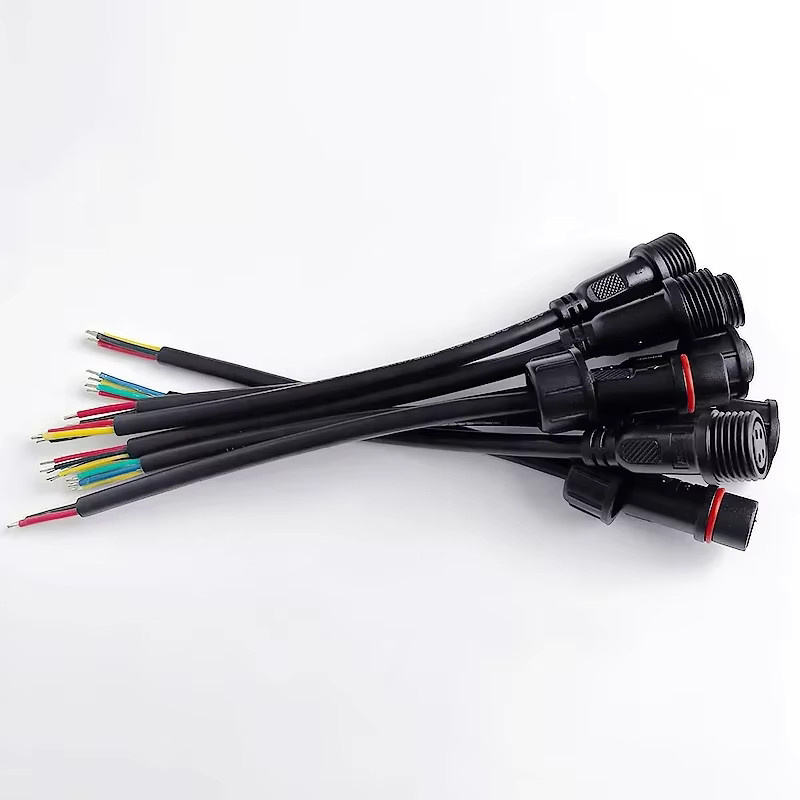 M16 IP65 wasserdichte Kabelstecker Set für LED-Streifen mit 2 3 4 oder 5 Pin Auswahl, männlich und weiblich, Farbe: Schwarz, Außendurchmesser: 22 mm, Kabeldurchmesser: 6 mm - Bild 2