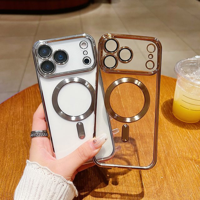LICOERS Magnetische Hülle für iPhone 17 Pro Max in Transparent oder Pink mit Luftbeschichtung und integriertem Kamera-Folienschutz - Bild 1