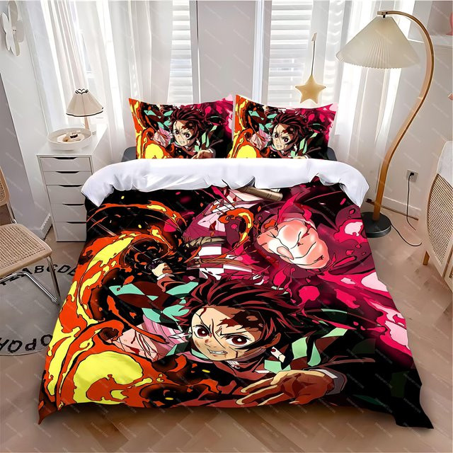 Bettwäscheset mit Anime-Design von Lodestar bestehend aus Bettbezug und Kissenbezug aus Mikrofaser, Mehrfarbig, Breite: 140 cm, Höhe: 210 cm - Bild 1