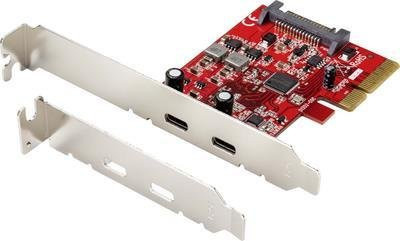 Renkforce USB Expansion Card RF-4599664 PCIe mit 2 USB 3.2 Gen 2 Ports und USB-C in Rot - Bild 1