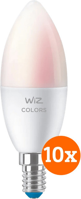 WiZ Smart-Kerzenlampen 10er-Pack in Weiß mit Farblicht, E14 Taper-Form - Bild 1