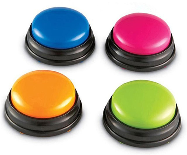 TOMTOP JMS Sprachaufzeichnungs-Soundtaste Interaktive Antworttasten 4er Pack bunt - Bild 1