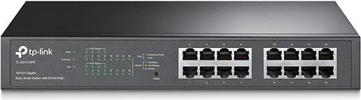 TP-Link Easy Smart TL-SG1016PE Netzwerk-Switch mit 16 Ports, 8 x Gigabit PoE+ (110 W), Schwarz - Bild 2