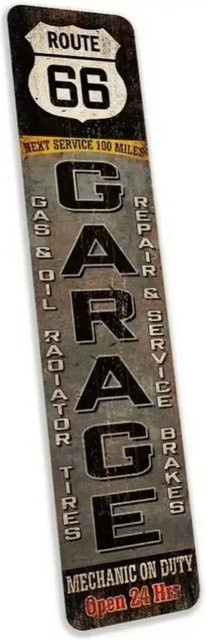 CIFBUY Route 66 Retro Metall-Wandschild, Vintage Blechschild in Mehrfarbig, B/H: 40 x 40 cm - Bild 1