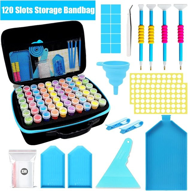 FCU Aufbewahrungsbox für Diamantmalerei Zubehör aus Kunststoff mit Werkzeugkoffer und Stift-Stylus für 5D Mosaik-Perlen - Bild 1