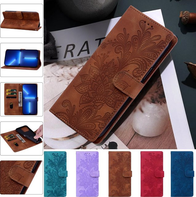 Magnetische Leder Flip Wallet Schutzhülle für Samsung Galaxy A51 A52s A53 A54 A55 A56 A70 A70s A71 A72 A73 A01 A02s A10 A11 4G/5G in Braun - Bild 1