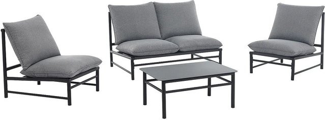Gartensitzgruppe Lismo von Vente-unique aus Aluminium in Anthrazitgrau, Breite: 136 cm - Bild 1