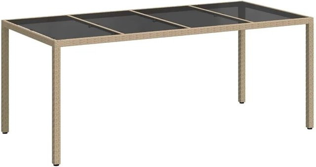 Furnicato Gartentisch aus Poly-Rattan in Beige mit modernem Design, B/T/H: 190 x 90 x 75 cm - Bild 1