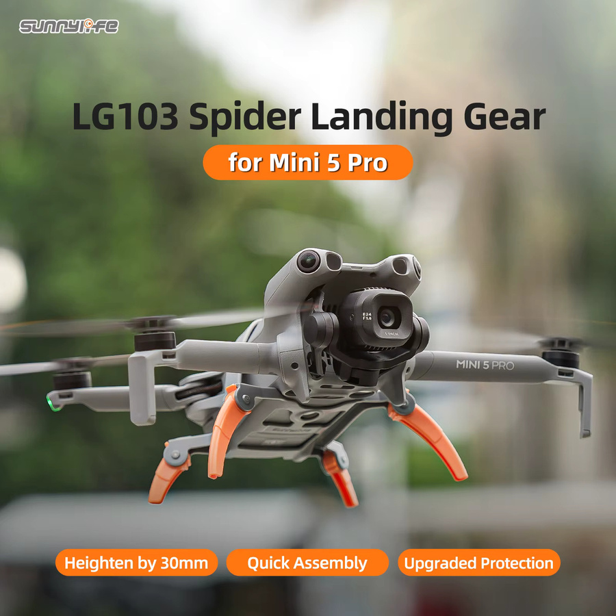 DJI Mini 5 Pro Spider Gears Fahrwerk Erhöhung in Orange als Schutz für die Drohnen-Landebeine - Bild 2