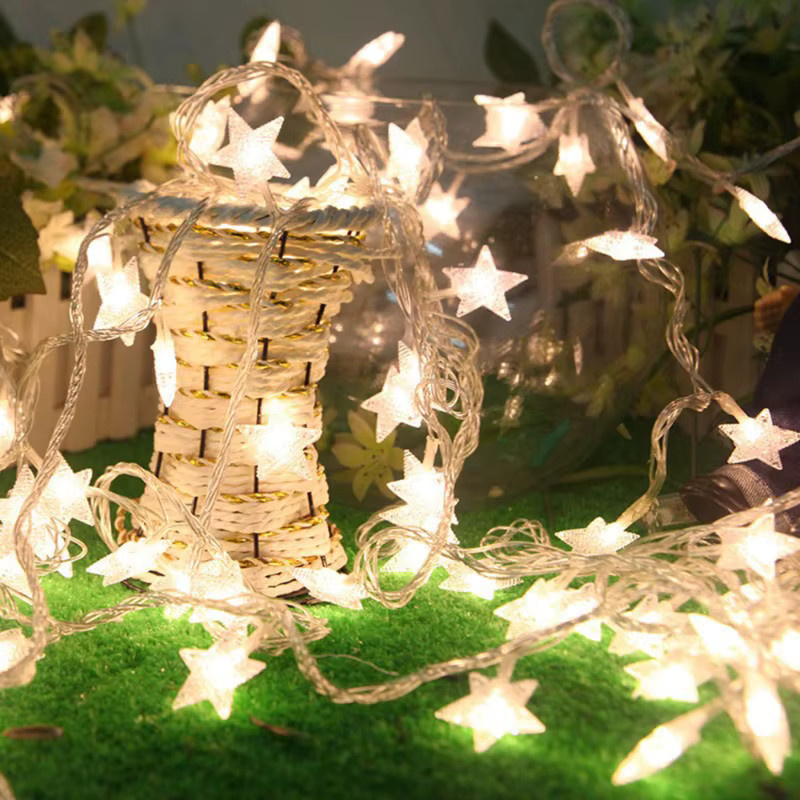 LED Stern Lichterkette mit USB-Anschluss in Warmweiß für Weihnachtsdekoration und Indoor-Anlässe - Bild 2