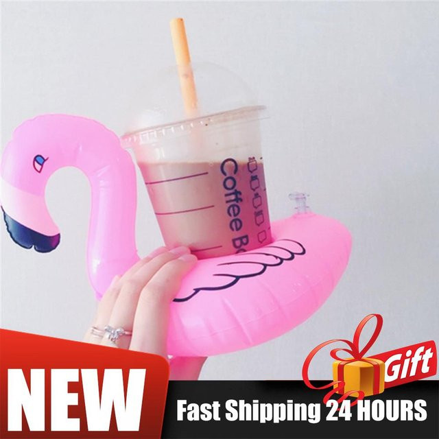 APWIKOGER Flamingo Getränkehalter aus PVC in Pink als Party-Deko für Pool und Schwimmbad - Bild 1