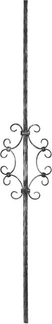 FeNau Zierstab aus Stahl in Silber, gehämmert mit 6 C-Schnecken, B/B: 1,2 x 1,2 cm, Höhe: 90 cm - Bild 1