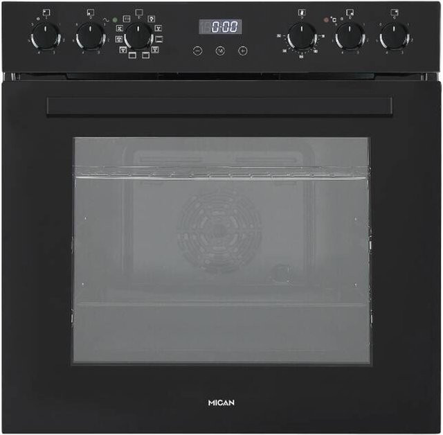 Mican Einbauherdset HSHDB73S in Schwarz mit Glaskeramikkochfeld und elektrischem Backofen, B/H/T: 59,5 x 59,5 x 57,5 cm - Bild 1