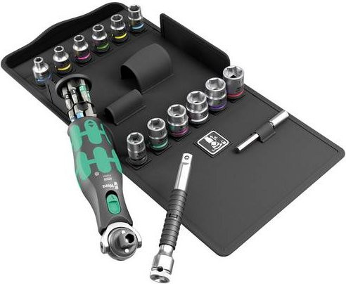 Wera Zyklop Pocket Set 3 Steckschlüsselsatz 3/8 Zoll, 27-teilig, Edelstahl, Mehrfarbig - Bild 1