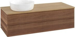 V&B Waschtischunterschrank Antao mit Frontstruktur und Beleuchtung in Eiche Honig, B/T/H: 120 x 50 x 50 cm - Bild 1