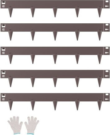 VEVOR Gartenbeet Einfassung aus Stahl, 5er Pack, Rostbeständig, Biegsame Metall-Gartenkante, Heavy Duty Rasenkante, Farbe: Braun - Bild 1