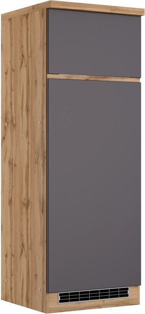 Held Möbel Umbauschrank Turin für Kühl- und Gefrierkombinationen in Graphit und Wotan Eiche, Breite: 60 cm, Höhe: 166 cm - Bild 1