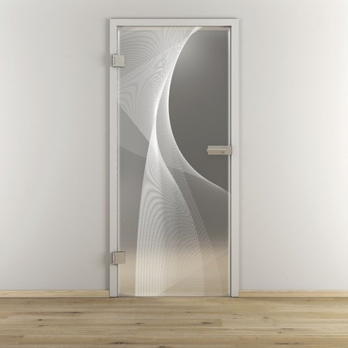 NOVADOORS Glasdrehtür NOVA 634, modern, matt transparent, linksanschlag, B: 83,4 cm, H: 197,2 cm, T: 33,1 cm - Bild 1