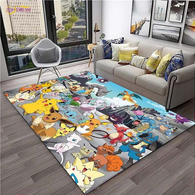 Miniso Pokemon Pikachu Rutschfeste Bodenmatte für Kinder, Mehrfarbig, B/T: 80 x 160 cm - Bild 1