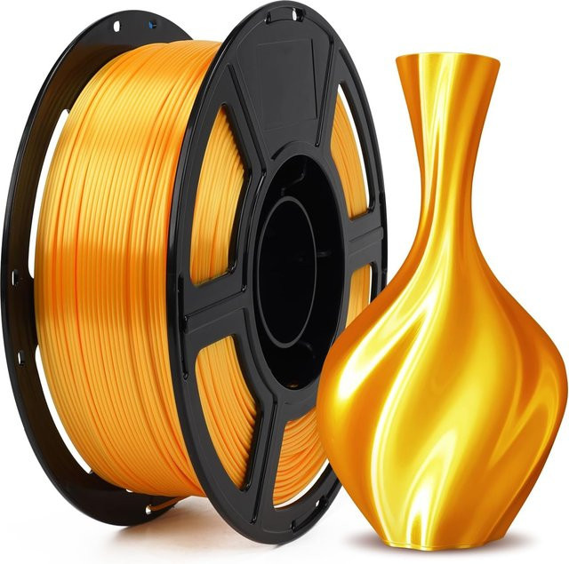 MANLANG PLA Seide Gold 3D-Druckfilament für FDM-Drucker, 250g - Bild 1