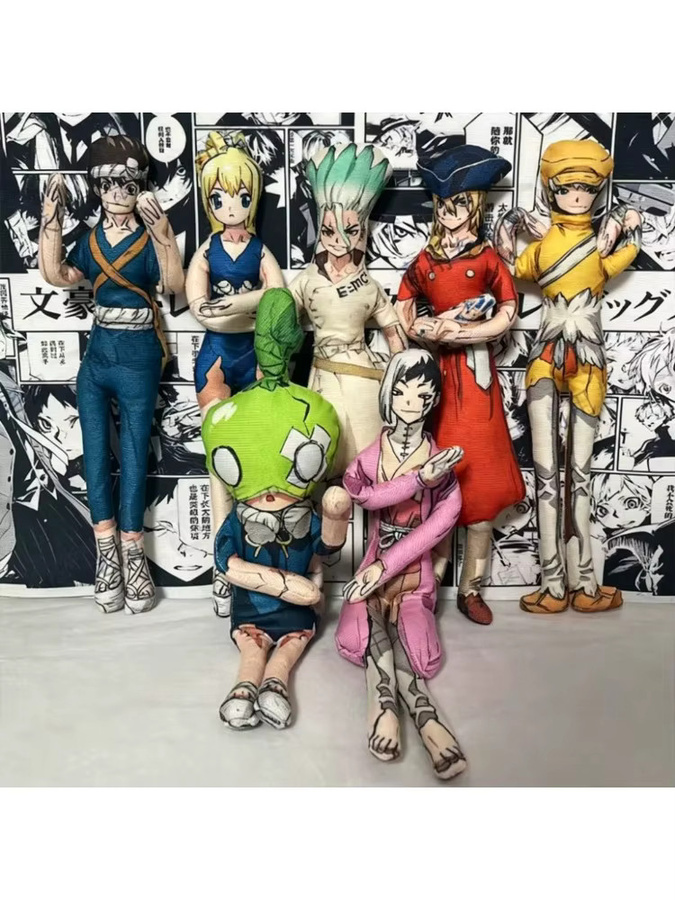 Bandai Dr. Stone Gen Chrome Senku, Plüschpuppe, 28 cm, beweglich - Bild 3