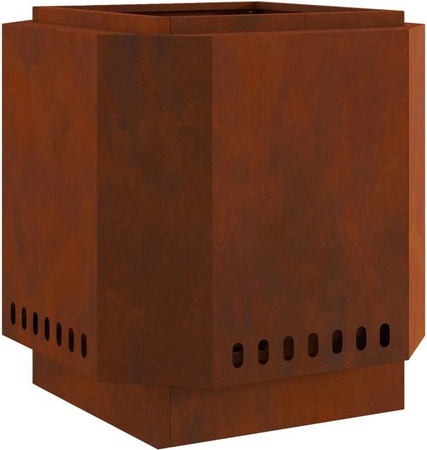 vidaXL Rauchfreier Feuerkorb aus wetterfestem Stahl in Braun, B/T/H: 48 x 48 x 51 cm