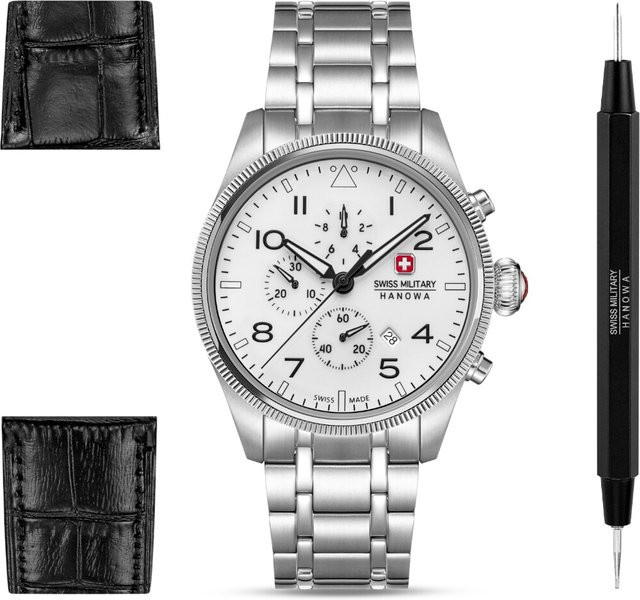 Swiss Military Hanowa Chronograph, Edelstahl, Quarz, 43 mm, Herren - Bild 1