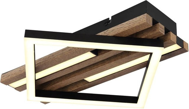 GLOBO LED-Deckenleuchte OBRIEN in Mattschwarz mit modernem Design, B/H/T: 33 x 7,5 x 31 cm - Bild 1