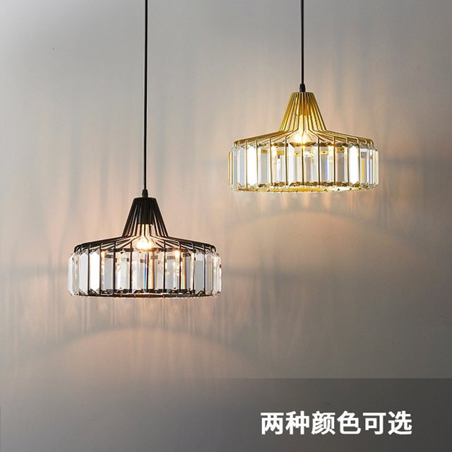 LZPZ RUI Nordic LED Kristall Anhänger Lampe in Schwarz aus Eisen und Glas für Küche und Esszimmer, runde moderne Kronleuchter mit transparentem Glas - Bild 1