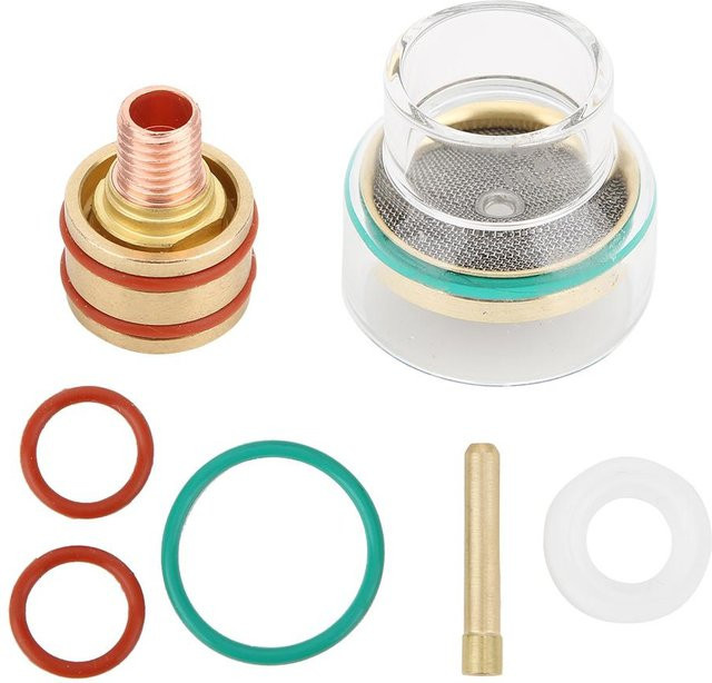 TOMTOP JMS WIG Schweißset mit Brenner, Glasbecher und Spannhülse für WP9 WP20, transparent und multicolour - Bild 1