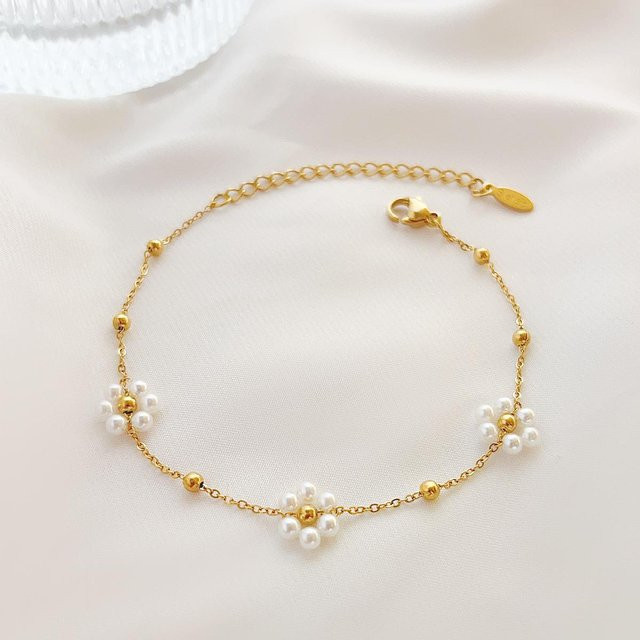 ALTERA Schmuck-Set, Perlenkette, Edelstahl, Gold, Zirkonia, Damen - Bild 1