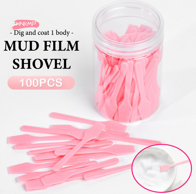 HNKMP Mini Kosmetische Spatel, 100 Stück, Glas, Rosa, Unisex - Bild 1