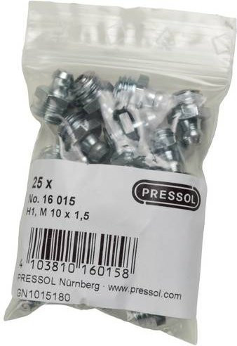 Pressol Kegelschmiernippel H1-gerade in Silber, M 10 x 1,5, 25 Stück - Bild 1