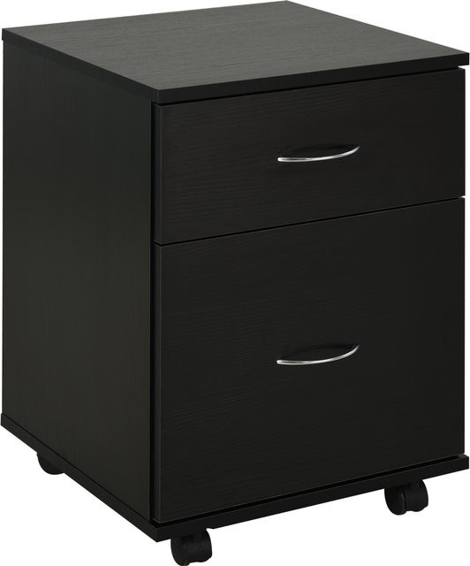 HOMCOM Rollcontainer Kommode mit Rollen in Schwarz für Home Office und Wohnzimmer - Bild 1