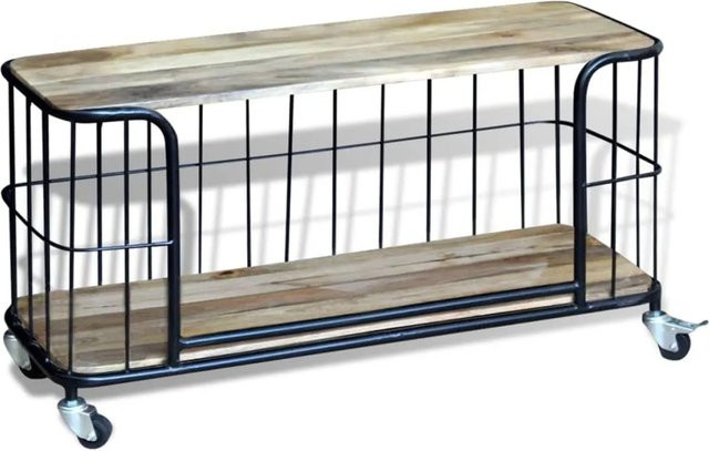 vidaXL TV-Schrank aus massivem Mangoholz in Braun im Industrie-Stil, B/T/H: 100 x 40 x 45 cm - Bild 1