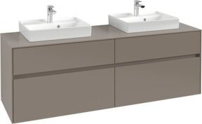 Villeroy & Boch Waschtischunterschrank Collaro in Taupe, Wandmontage, mit Türen und Schubladen, B/H/T: 160 x 50 x 54,8 cm - Bild 1