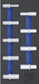 BGS Werkstattwageneinlage 1/3 mit 9-teiligem Steckschlüssel-Einsatz-Set Sechskant 12,5 mm (1/2 Zoll) in den Größen 10-24 mm tief - Bild 1