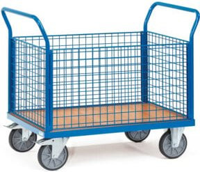 Fetra Vierwandwagen 1550 in Blau mit TPE-Reifen und 500 kg Tragkraft - Bild 1