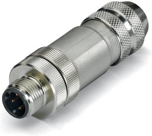 WAGO 756-9501/060-000 Sensor-Aktor-Steckverbinder M12 Stecker gerade unkonfektioniert 4-polig silber - Bild 1