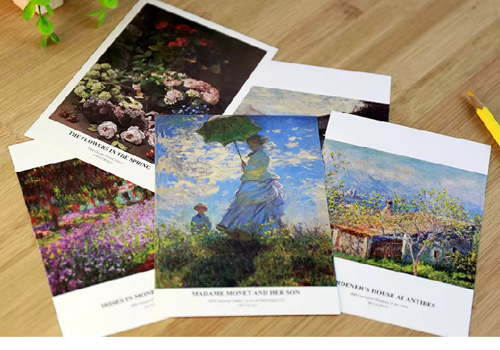 nbyinto Postkarten Set mit Claude Monet Ölgemälden in Grün und Multicolour, 30 Stück - Bild 3