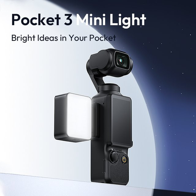 Ulanzi LM001 Pocket 3 Mini-Licht Schwarz: 3-stufige LED-Videoleuchte für DJI OSMO Pocket 3, ideal für Fotografie, Livestreaming und Vlogging - Bild 1