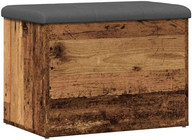 vidaXL Sitzbank mit Stauraum in Altholz-Optik, Farbe Braun/Grau, B/T/H: 62 x 42 x 45 cm - Bild 1