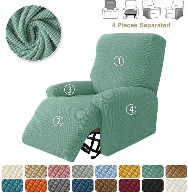 Bestbags 4-teiliger Sesselbezug aus Jacquard-Stretch-Material für 1-Sitzer, rutschfest und waschbar - Bild 1