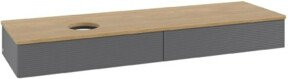V&B Waschtischunterschrank Antao mit Frontstruktur in Anthrazit und Eiche Honig, B/T: 160 x 50 cm - Bild 1